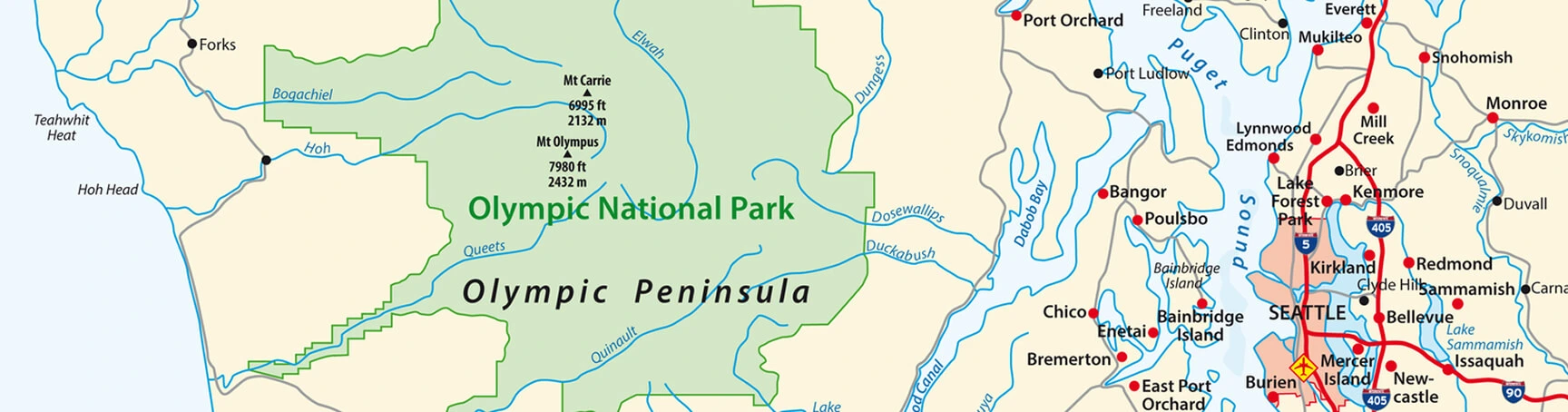 Map of the Seattle area